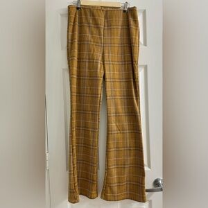 Stylist Plaid Wide Leg Flare Bottom Pant
